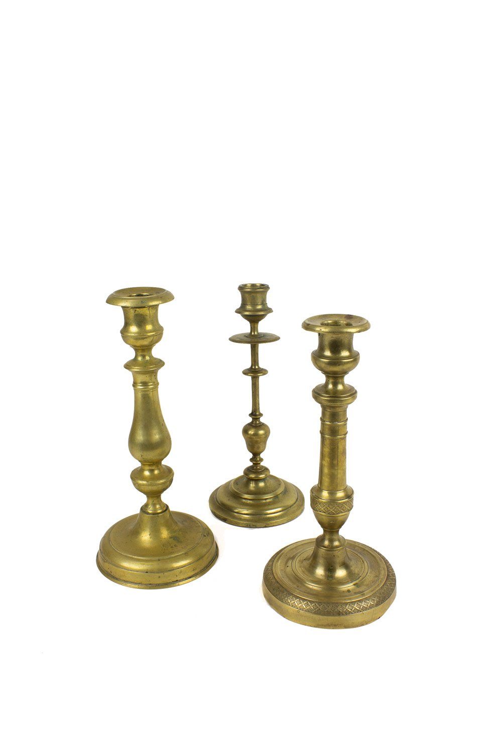 Bougeoirs en laiton vintage