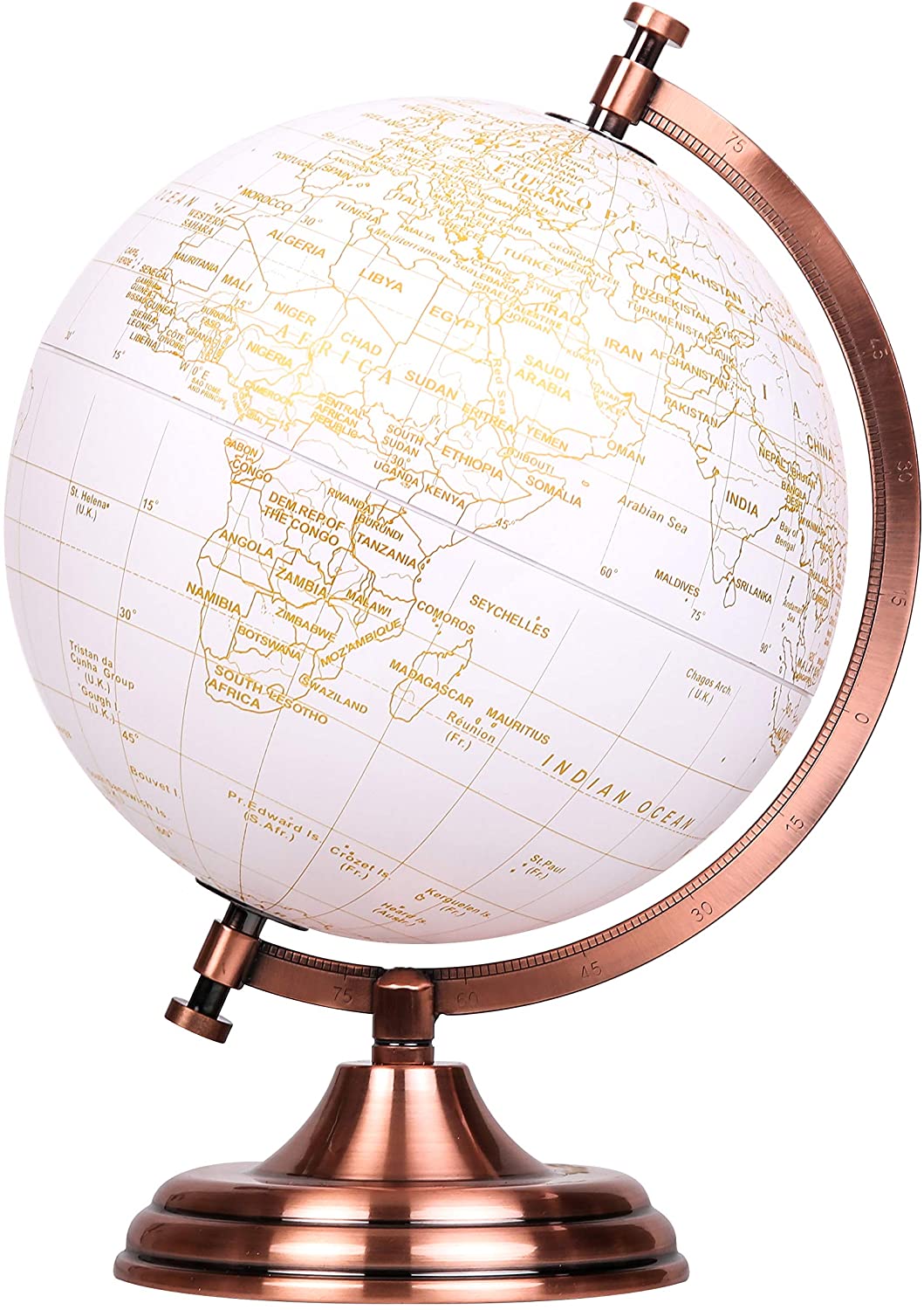 Map monde cuivrée